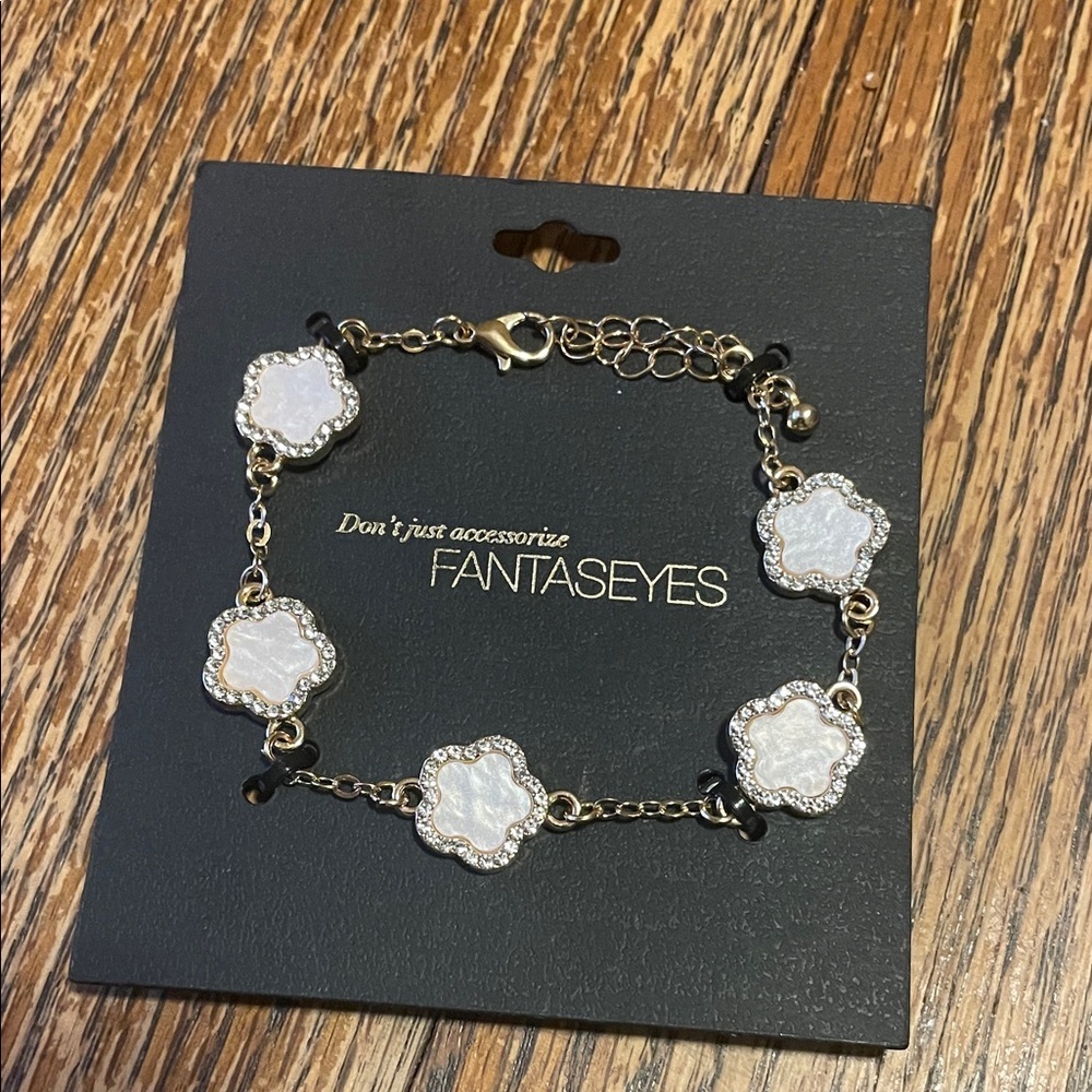 Gold and White Bracelet